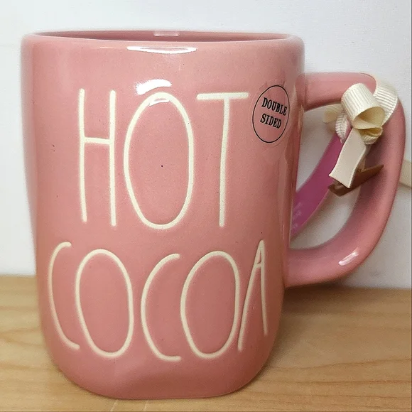 🆕️ Rae Dunn Pink Hot Cocoa Double Sided Mug - Picture 2 of 2